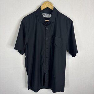Dixxon XX Performance Bamboo Button Up Shirt Black Men’s Large Short Sleeve